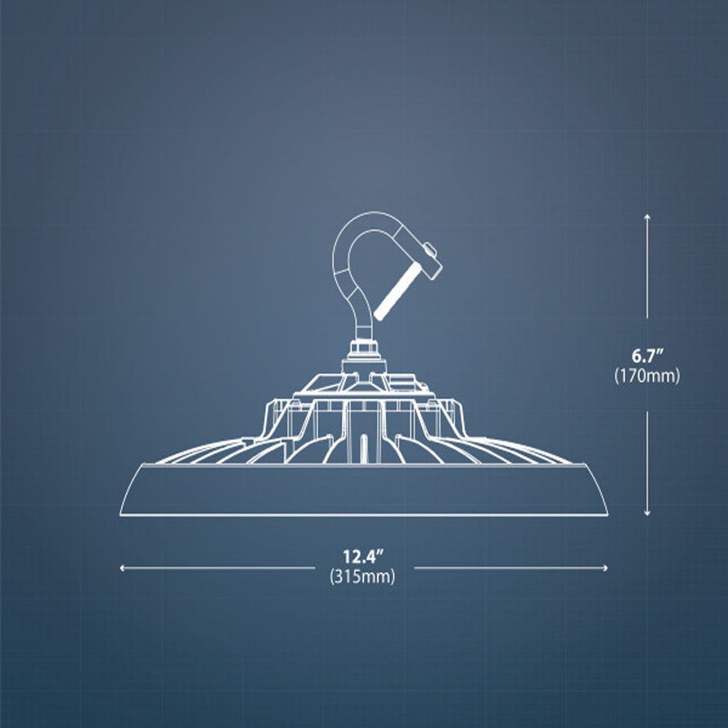 Nicor HBC4 100W Black LED UFO 4000K High Bay-in