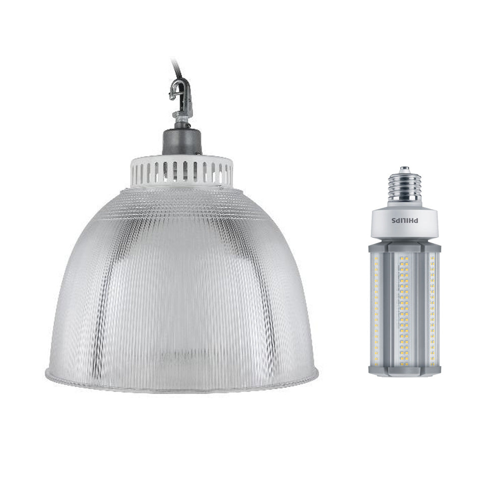 16-in High Bay Fixture E39 base and Acrylic Reflector with Philips 45W LED bulb