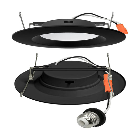 12Pk - NICOR Black 5-in & 6-in Recessed LED Ceiling Light