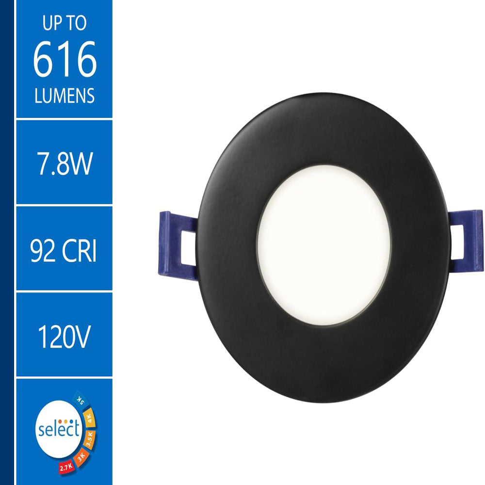 NICOR 3-in 8w Black LED Downlight Kit CCT Selectable