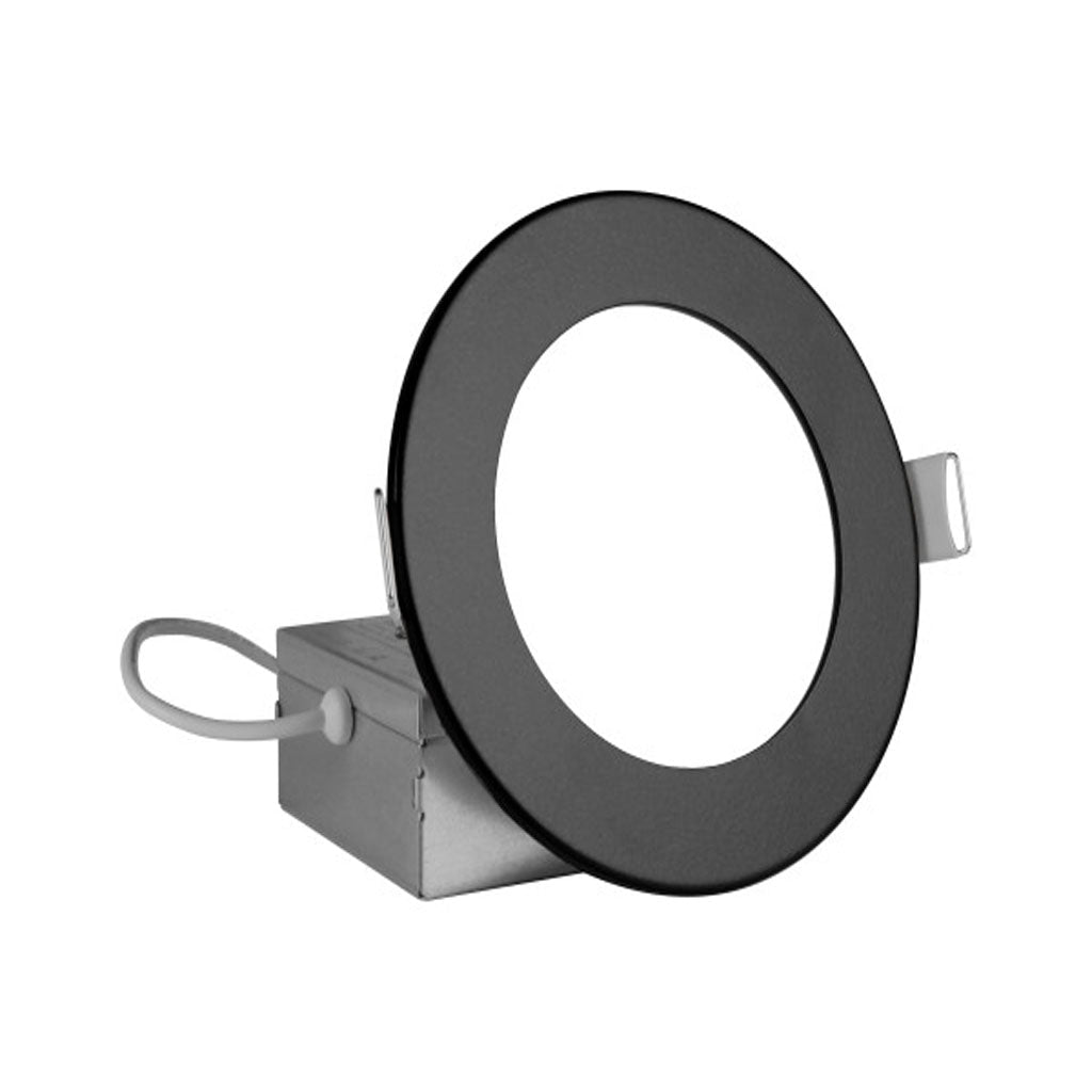 Nicor 4-in Round Black Canless 2700K LED Downlight