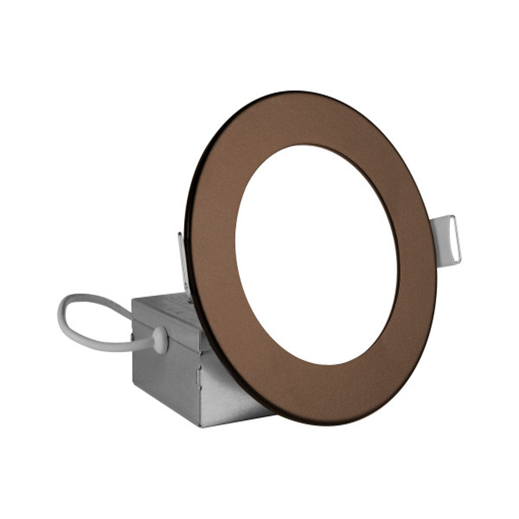 Nicor 4-in Round Oil-Rubbed Bronze Canless 3000K LED Downlight