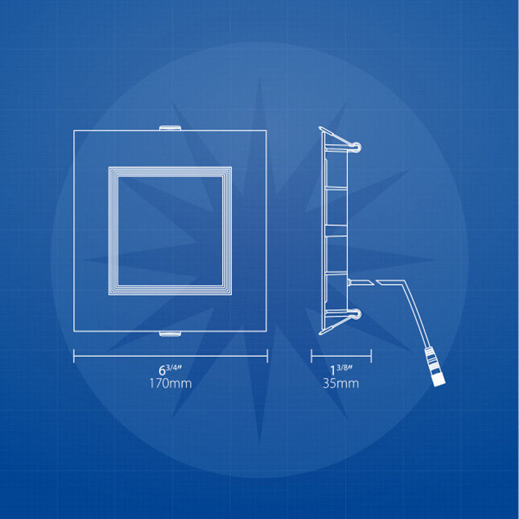 Nicor RELSR 6-in Square Selectable Regressed LED Remodel Downlight