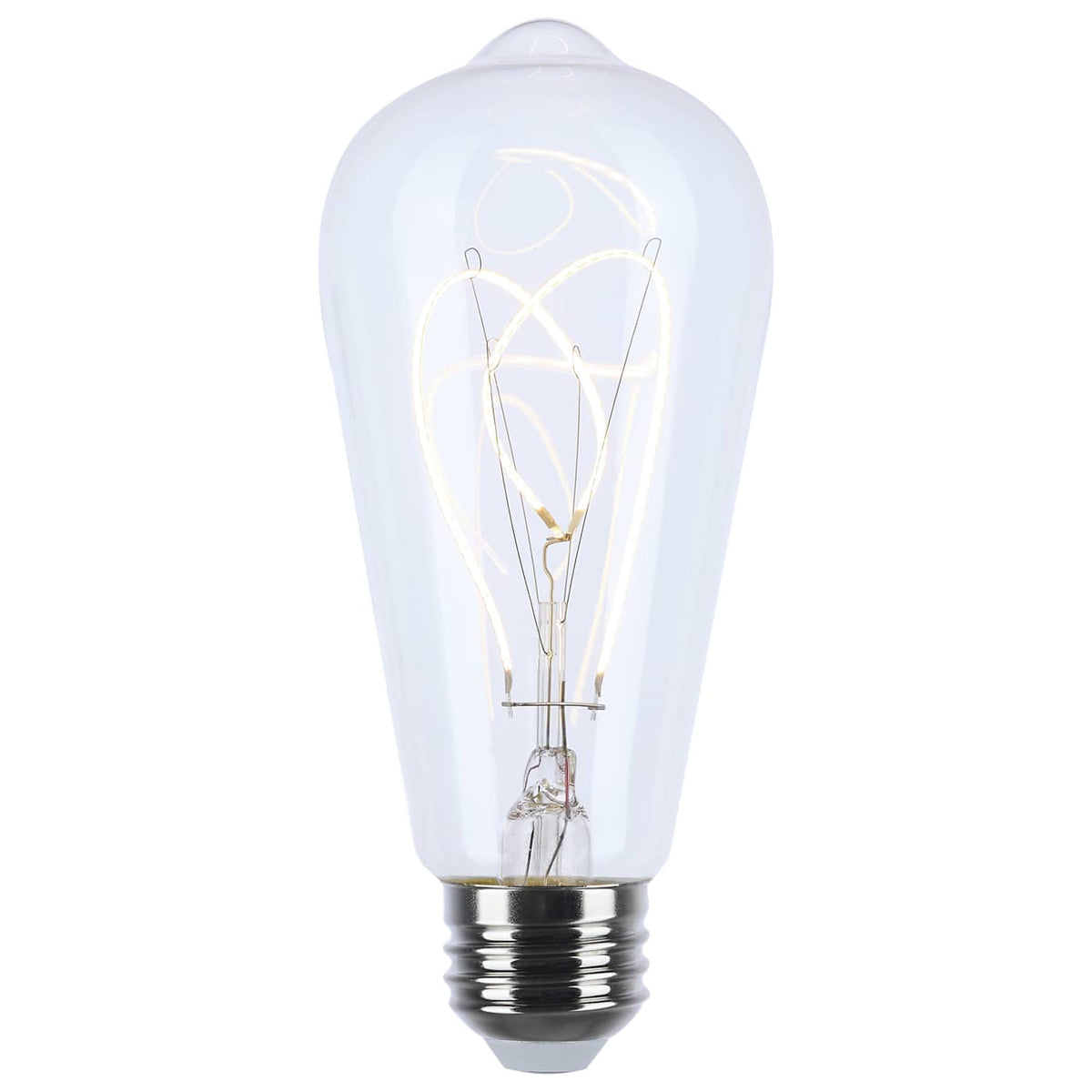 Satco 6w ST19 LED Reminiscent Flex Filament E26 Base 2700K 120v Clear Bulb