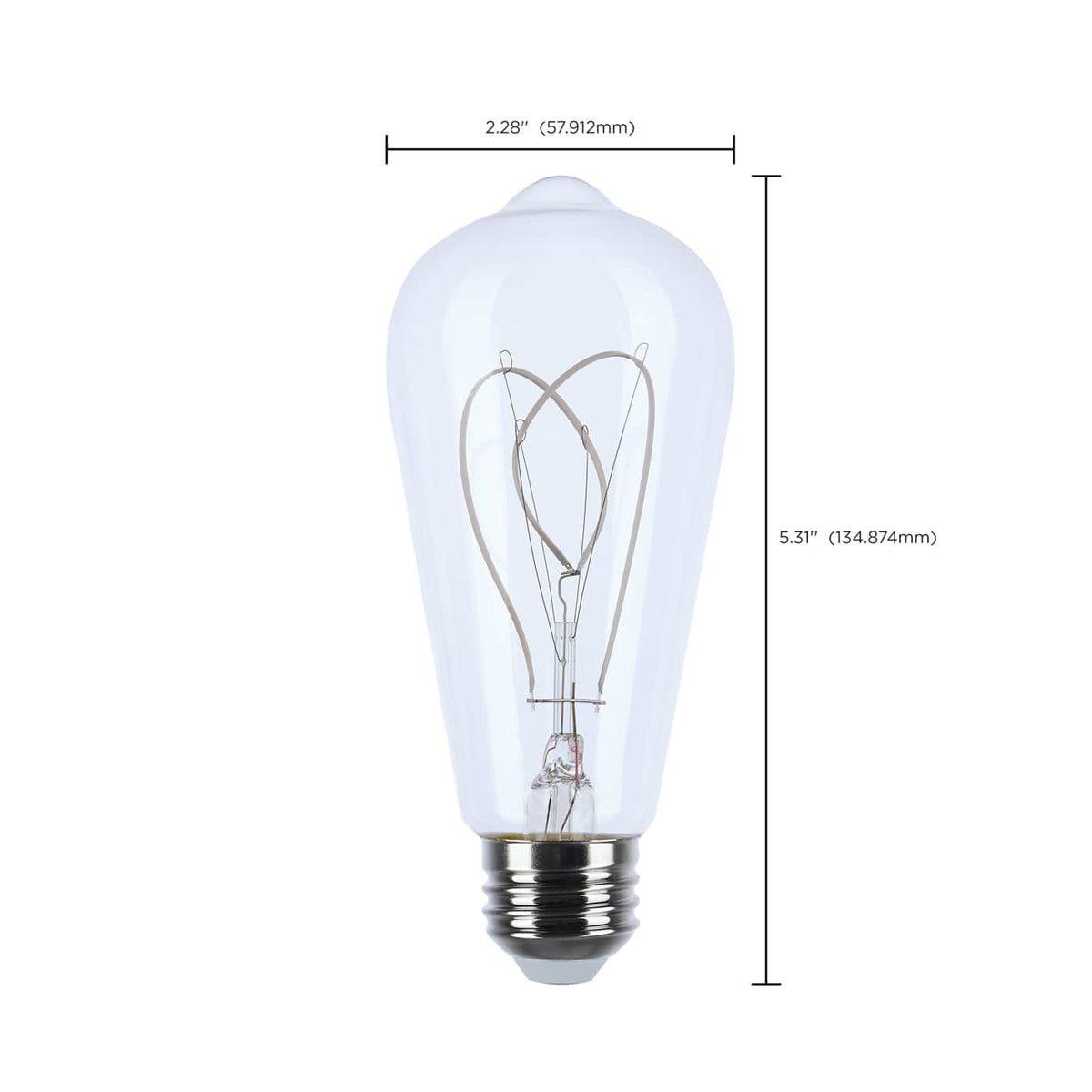 Satco 6w ST19 LED Reminiscent Flex Filament E26 Base 2700K 120v Clear Bulb