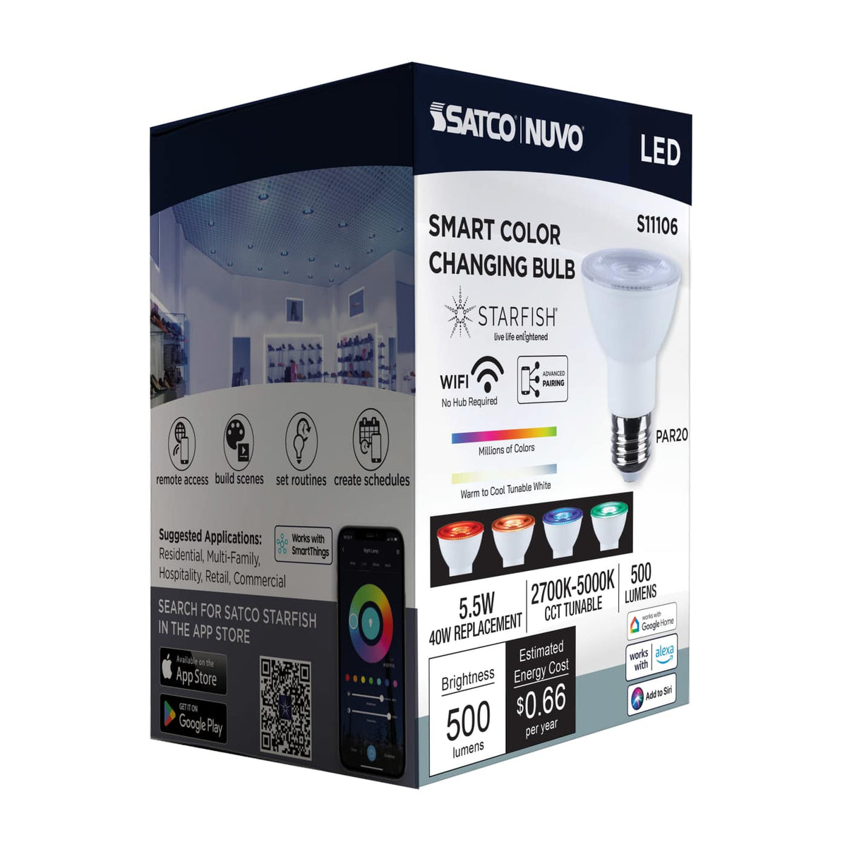 Satco PAR20 5.5W LED RGBTW Star Fish 120v