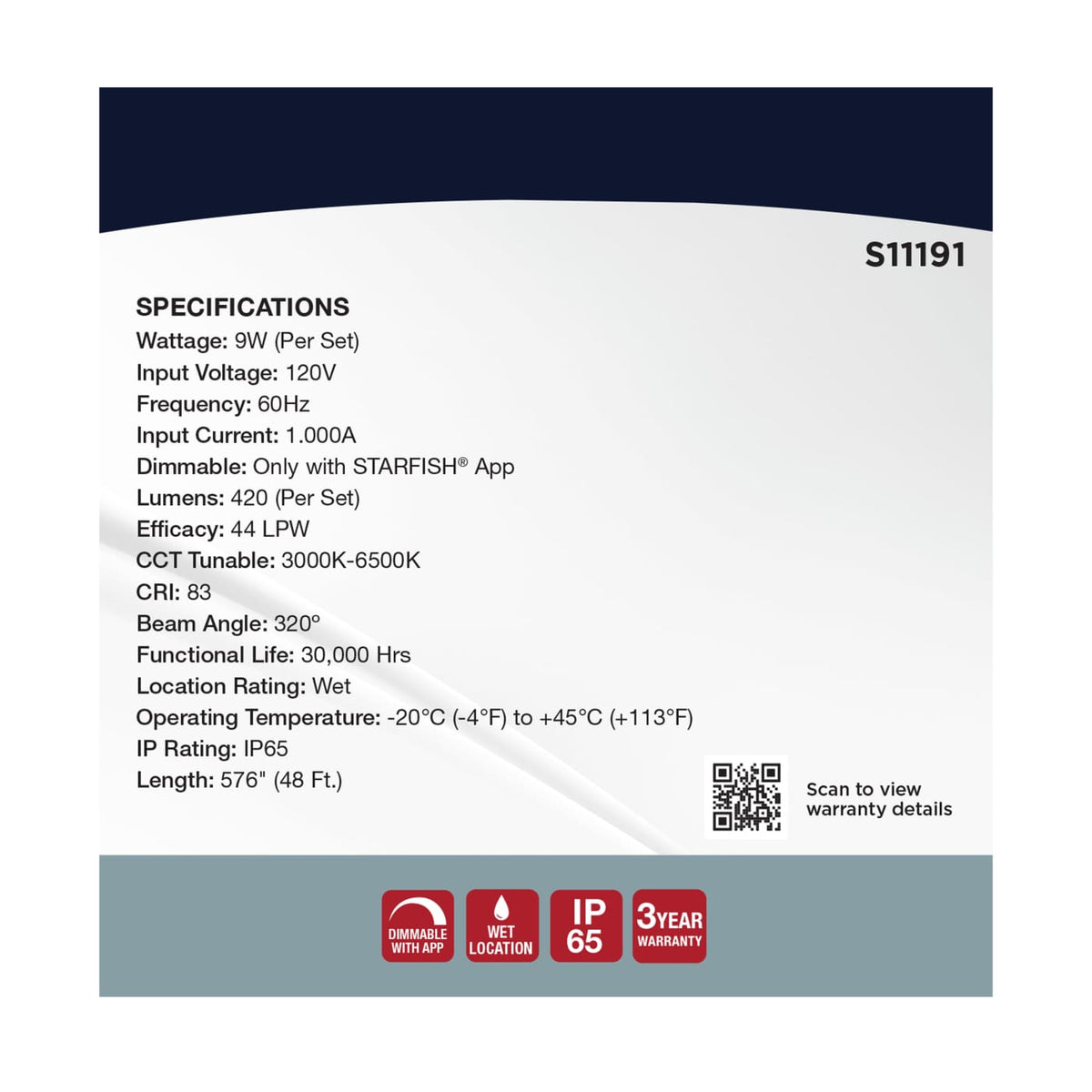 Satco 48-ft LED Sl S14 Starfish RGBTW 120V