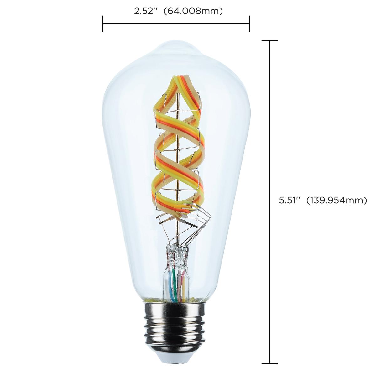 Satco 6w ST19 LED 2700K-5000K RGB/White Starfish Clear E26 Base