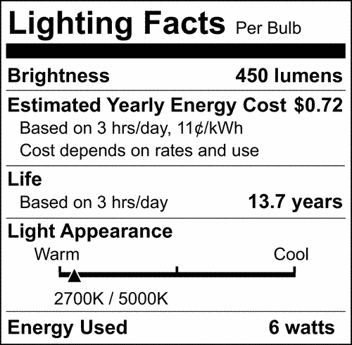 Satco 6w ST19 LED 2700K-5000K RGB/White Starfish Clear E26 Base