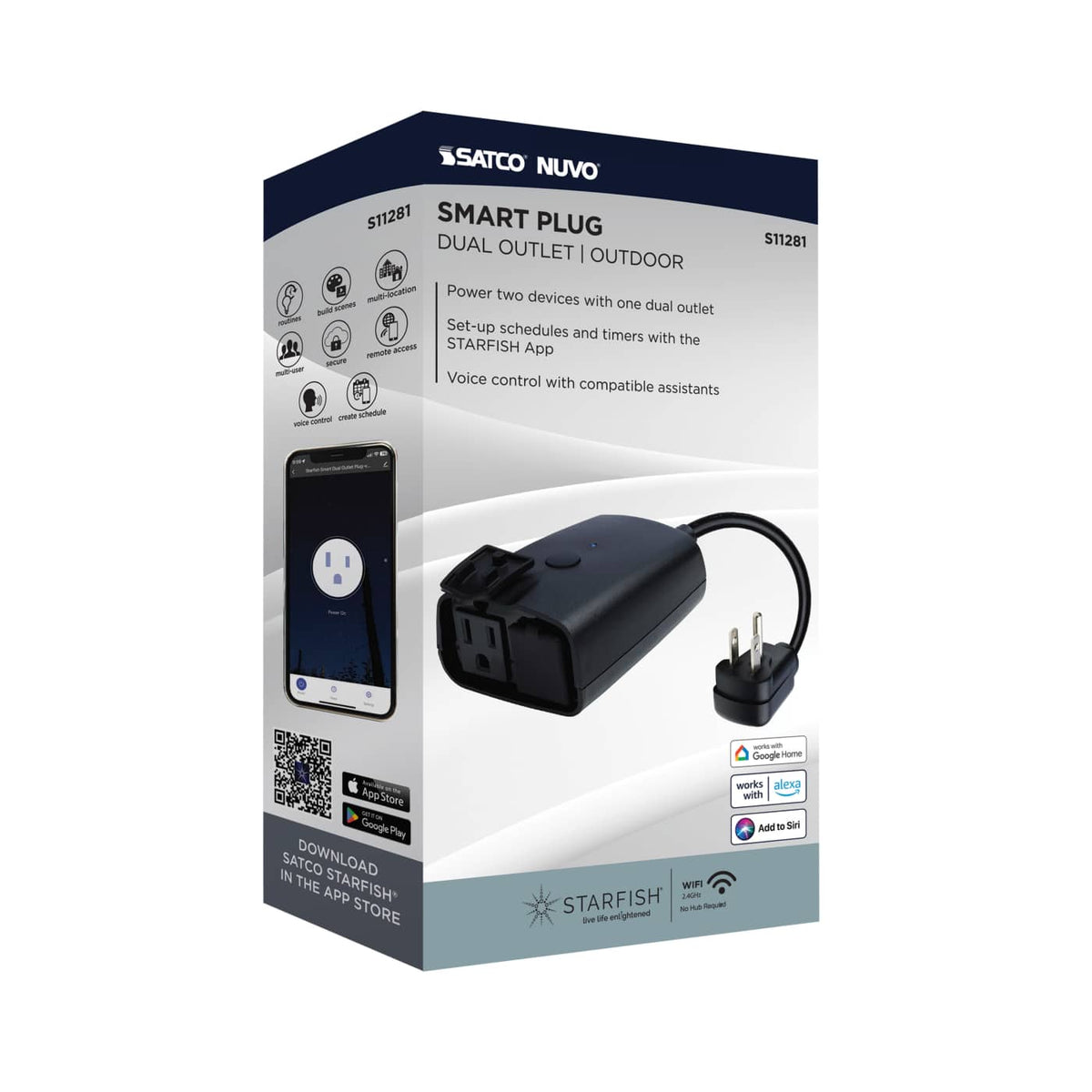 Satco 15A Smart Outdoor Dual Plug