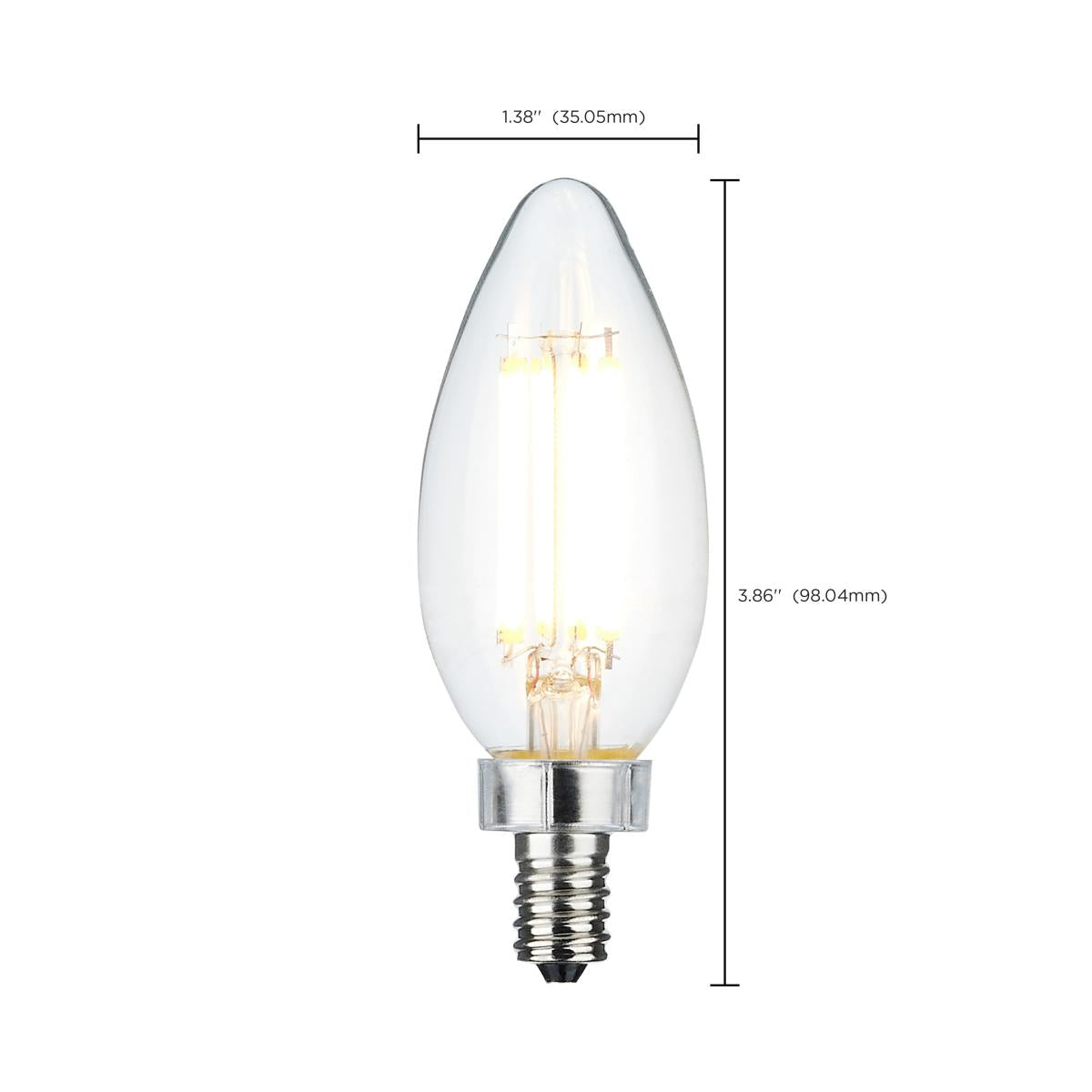 Satco 8w C11 LED 760Lm 4000K 120v Clear Finish Candelabra Base Bulb