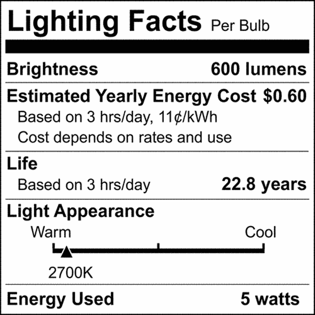 Satco A21 LED 3-Way Lamp Wattage Tunable 2700K E26d Double Contact Base 120v
