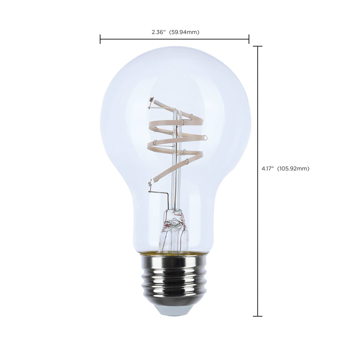 Satco 6w A19 LED Reminiscent Flex Gray Coil Filament E26 3000K 120v Bulb