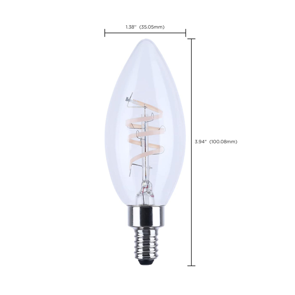 Satco 4w B11 LED Reminiscent Flex Gray Coil Filament E12 3000K 120v Bulb