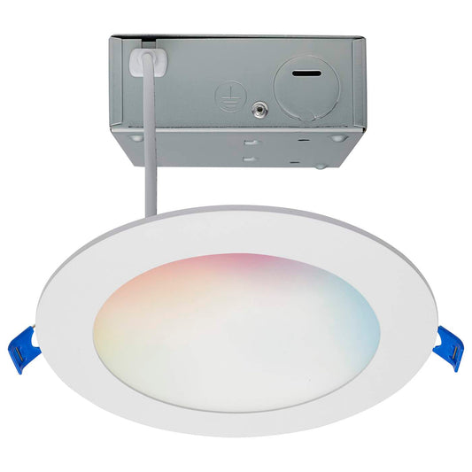 Satco 6-ft 12W LED Direct Wire RGBTW Round White Finish