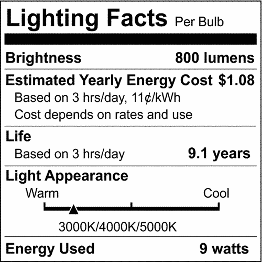 Satco 9w A19 LED 120v CCT Selectable 90 CRI White Finish Bulb
