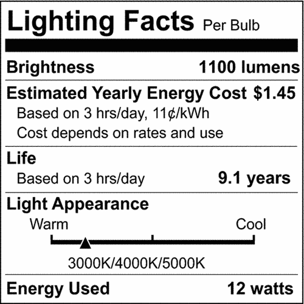 Satco 12w A19 LED 120v CCT Selectable 90 CRI White Finish Bulb