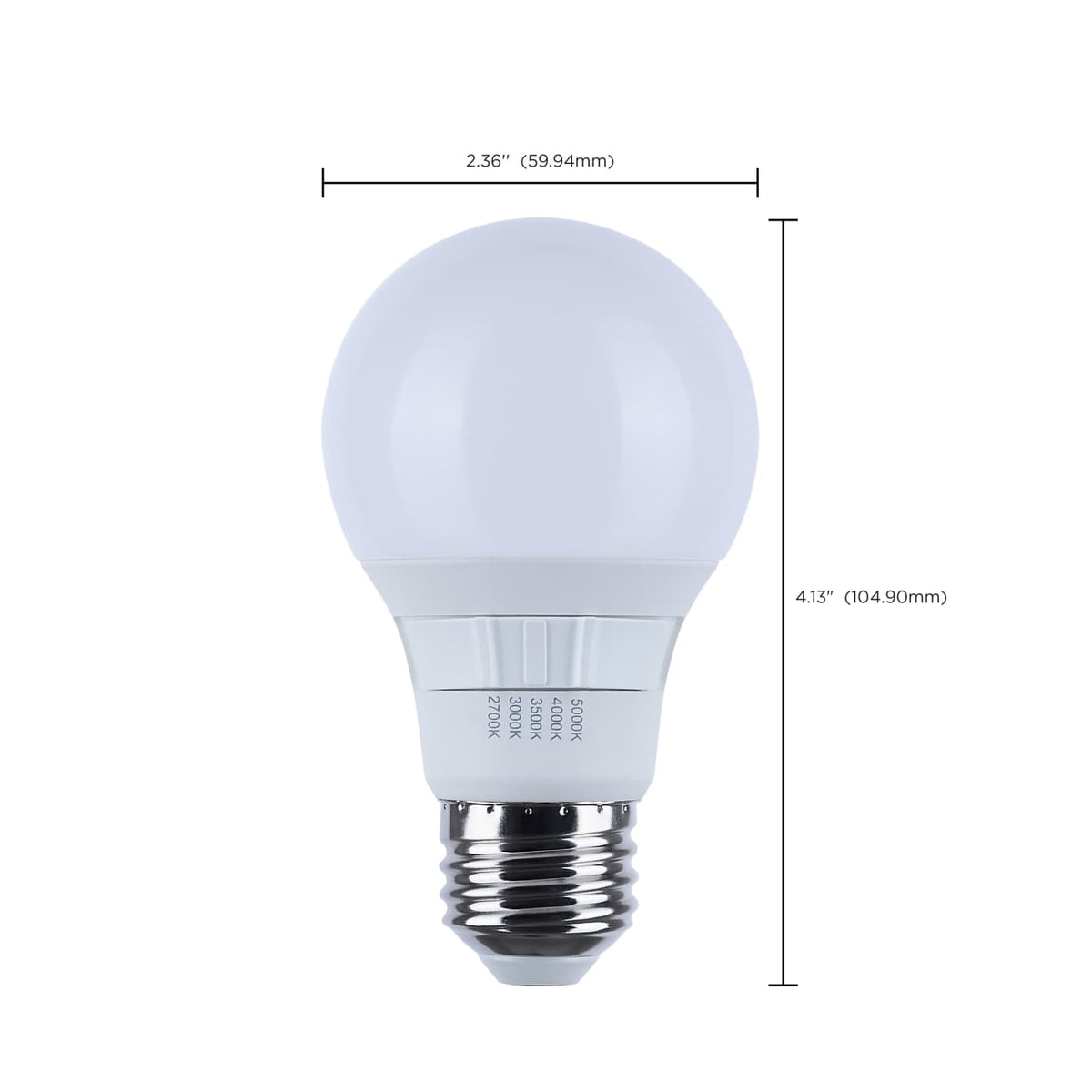4Pk - Satco 9w A19 LED CCT Selectable Medium Base Frost Finish 120v Bulb
