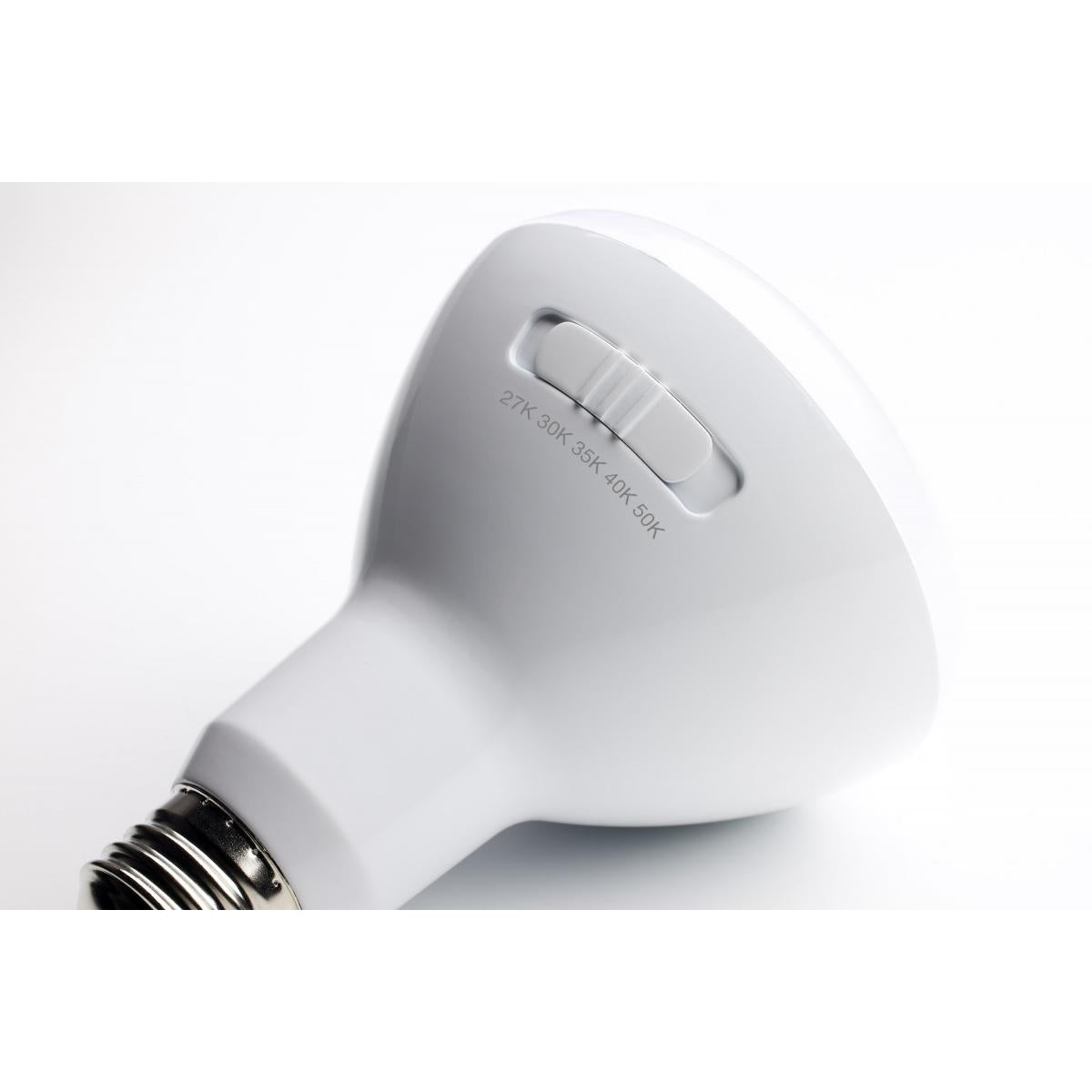 Satco 8.5w BR30 LED 120v CCT Selectable 90 CRI White Finish Bulb