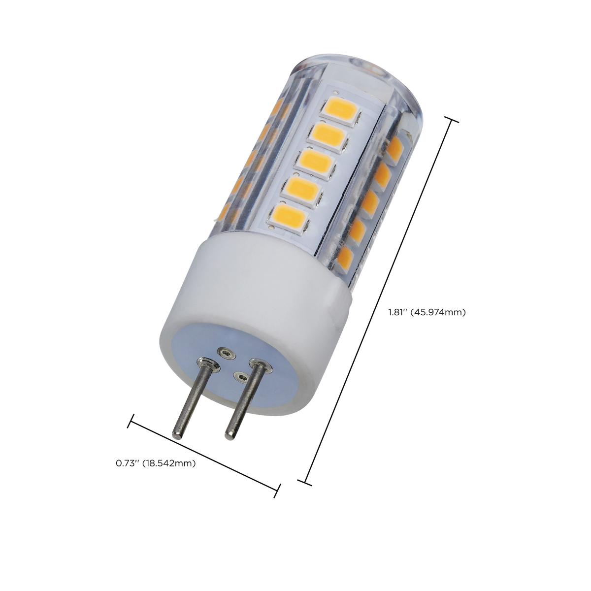 Satco 4.5w Mini LED Bi Pin GY6.35 Base 12v 3000K Clear Finish Bulb