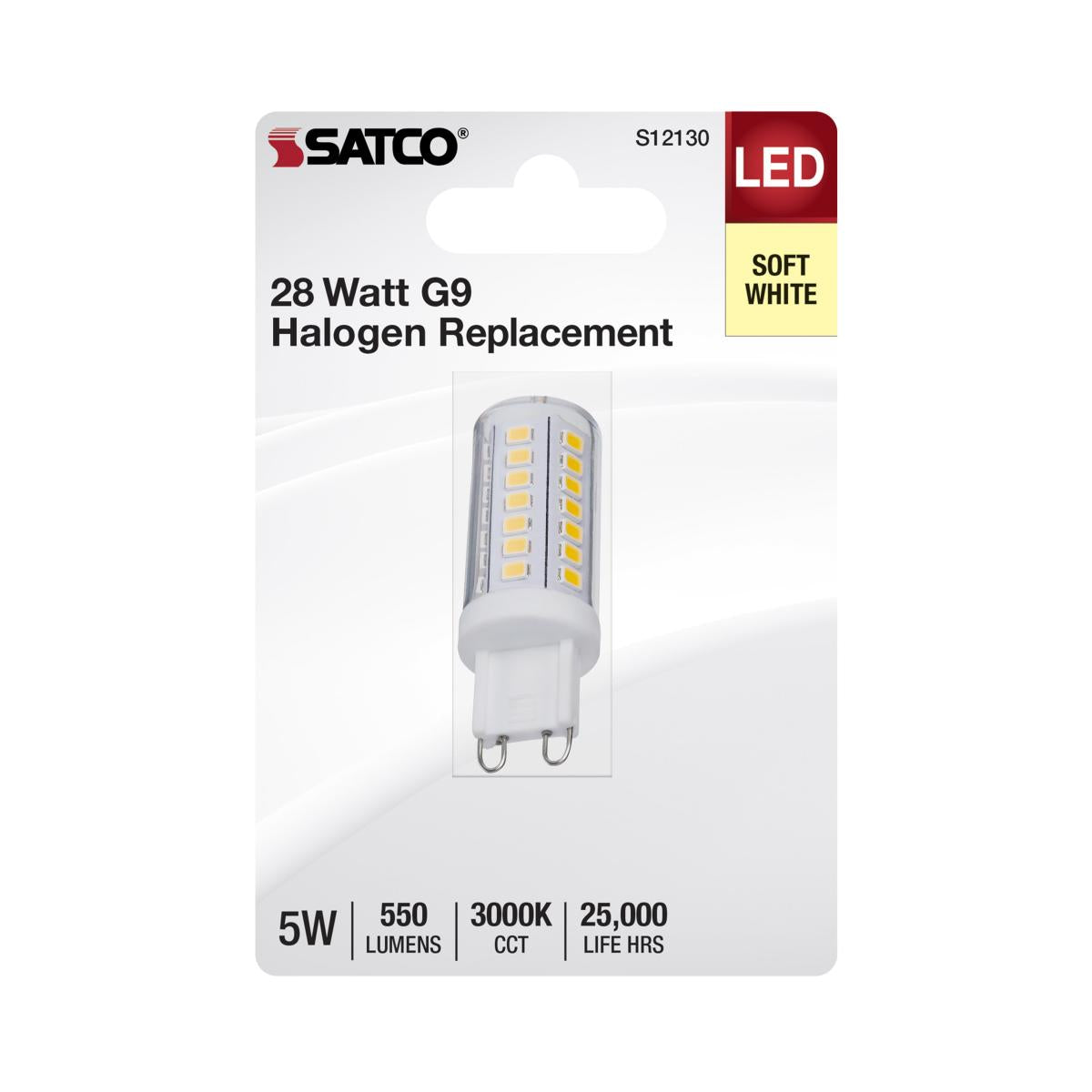 Satco 5w Mini LED G9 Double Loop Base 120v 3000K Clear Finish Bulb