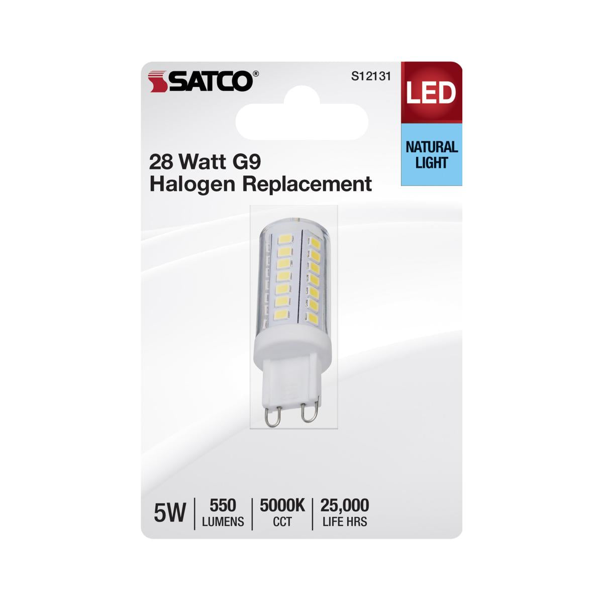 Satco 5w Mini LED G9 Double Loop Base 120v 5000K Clear Finish Bulb