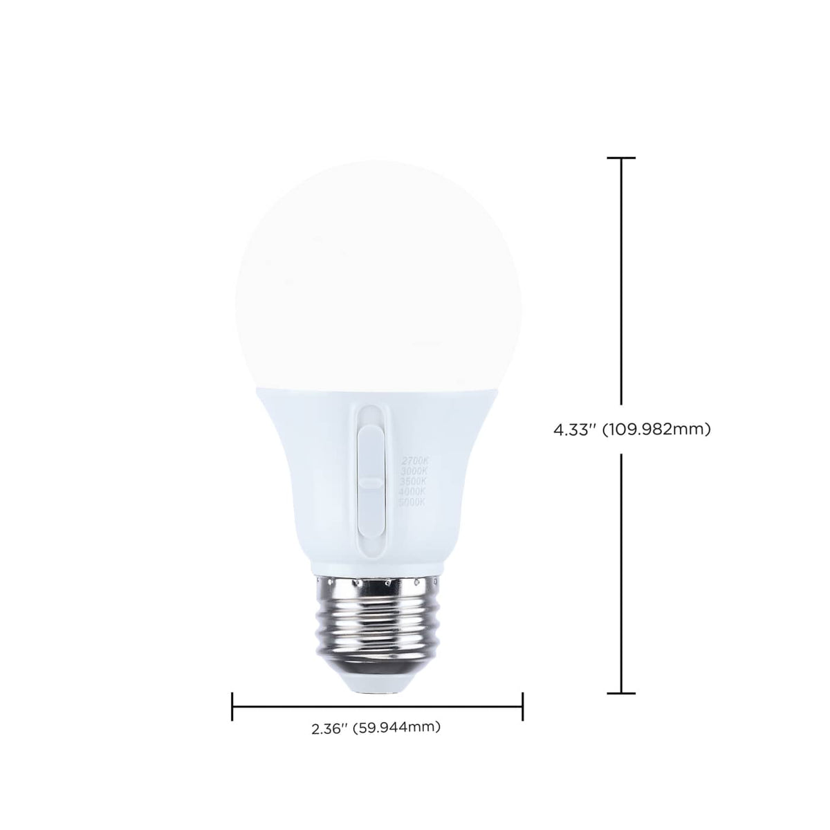 Satco 9.5w LED A19 CCT Selectable Medium Base 120v Bulb