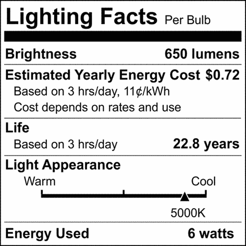 Satco 6.5w T6 LED 120v G8 Base 5000k Clear Finish Bulb