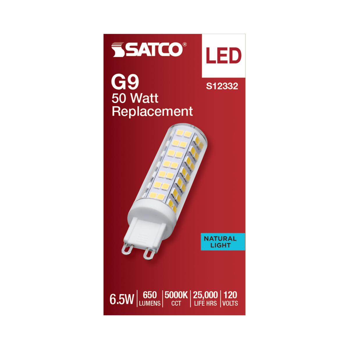 Satco 6.5w T6 LED 120v G9 Base 5000k Clear Finish Bulb