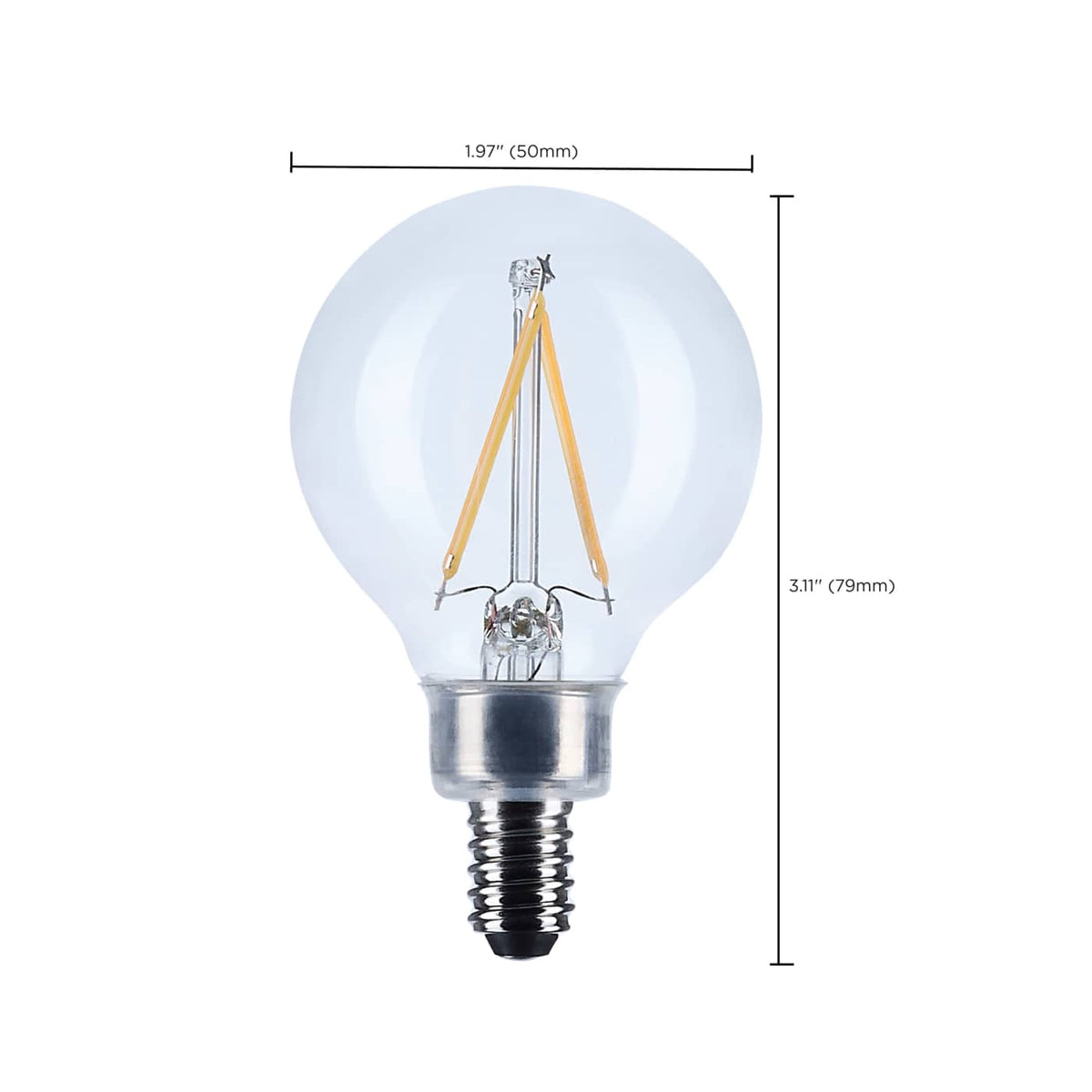 Satco 4w G16.5 LED Candelabra Base Clear 3500K CCT 120v Bulb