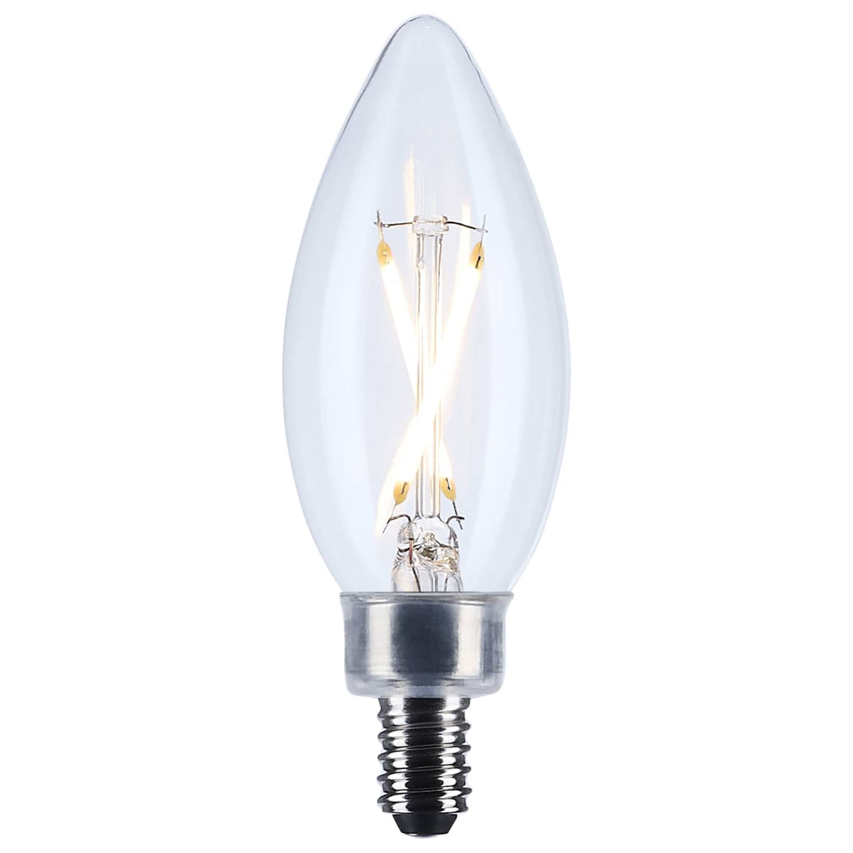 Satco 3w B11 LED Candelabra Base Clear 3000K CCT 120v Bulb