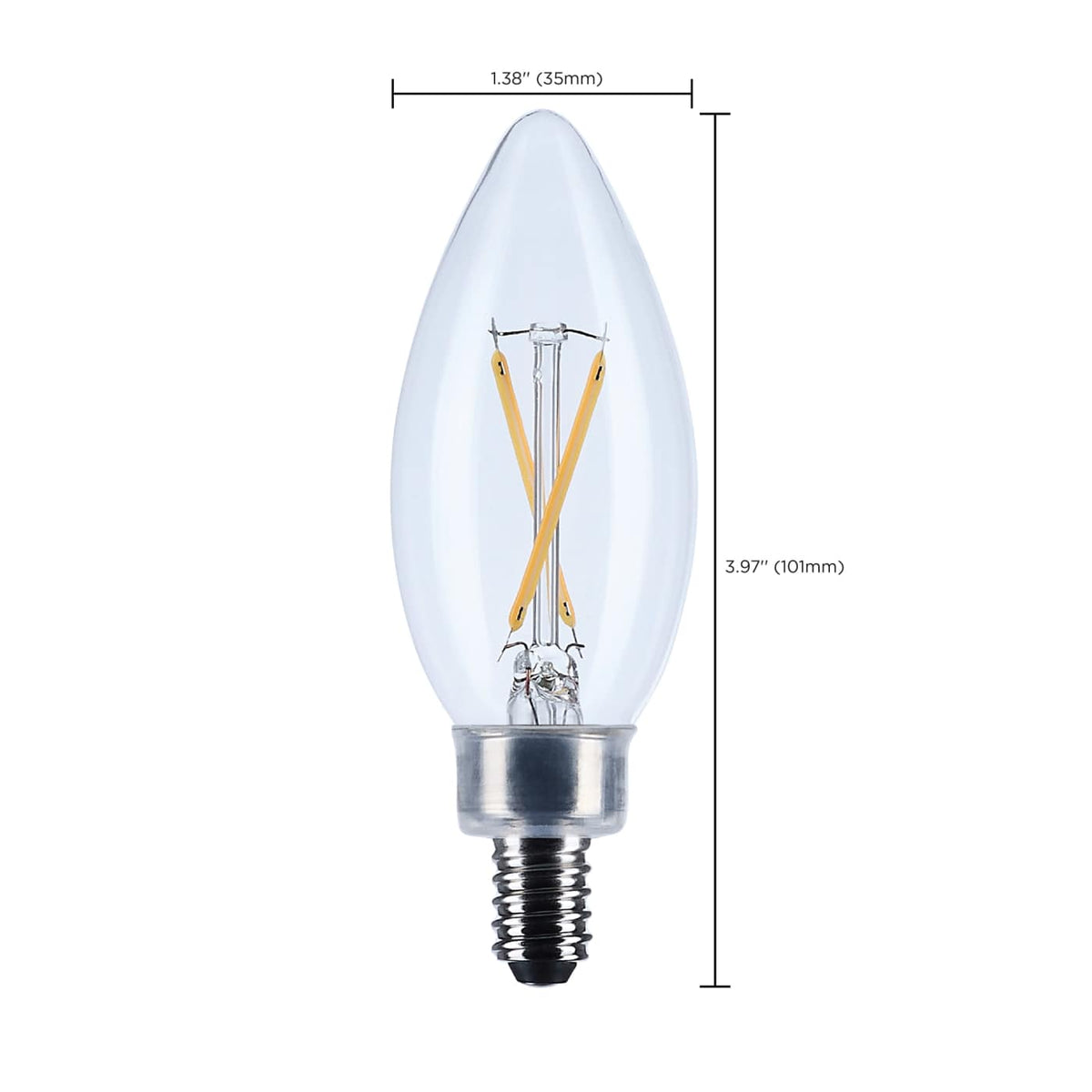 Satco 3w B11 LED Candelabra Base Clear 3000K CCT 120v Bulb