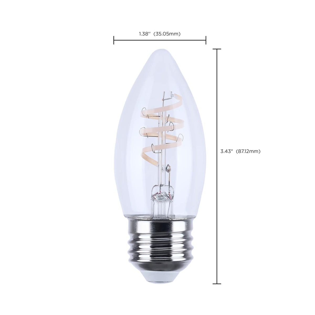Satco 4w B11 LED Reminiscent Flex Gray Coil Filament E26 2700K 120v Bulb