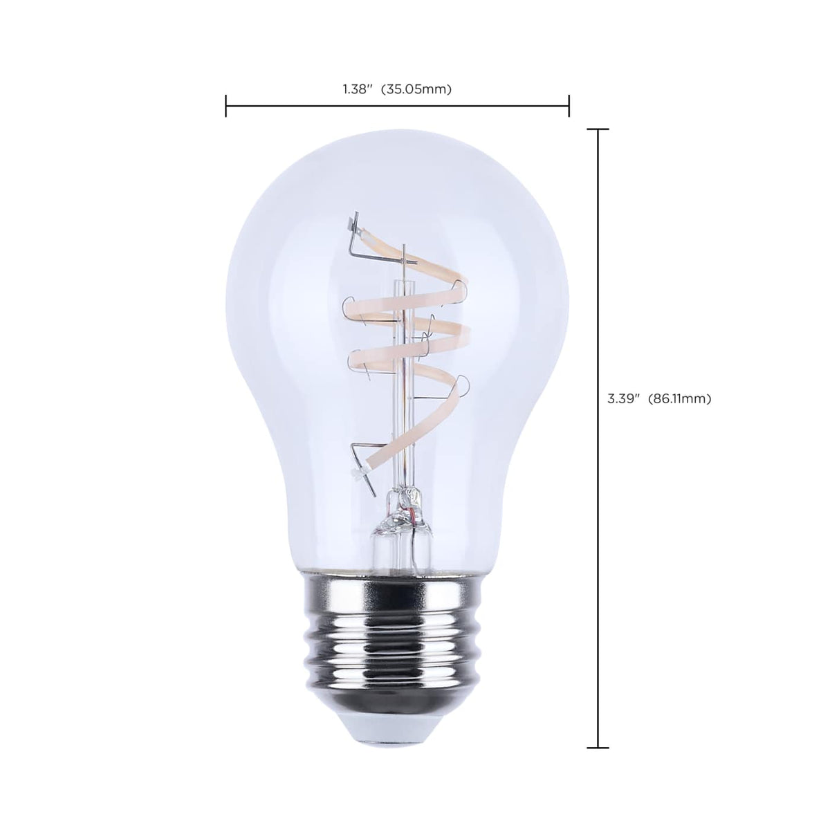 Satco 4w A15 LED Reminiscent Flex Gray Coil Filament E26 3000K 120v Bulb
