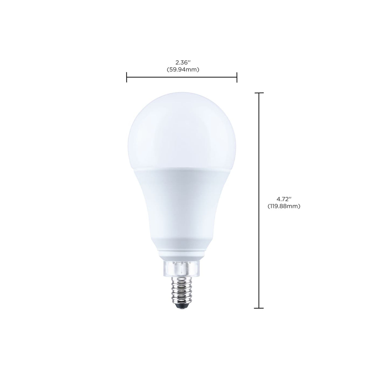 Satco 9.5w A19 LED 3000K CCT 80 CRI Candelabra Base 120v Bulb