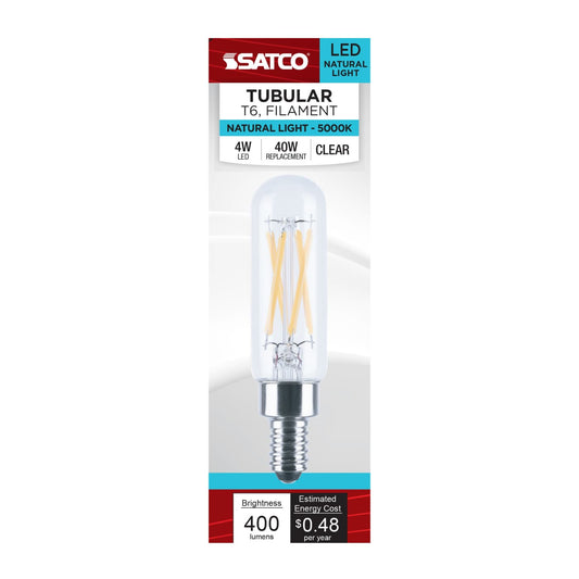 Satco 4w T6 LED 5000K CCT Candelabra Base 120v Bulb