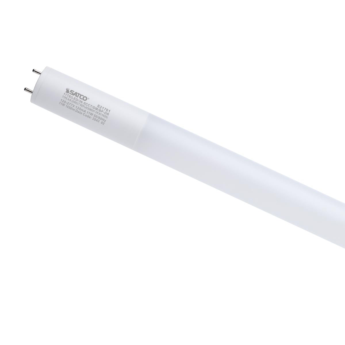 11W T8 LED 36-In CCT Selectable G13 Base Ballast Type A/B 120-277v Tube