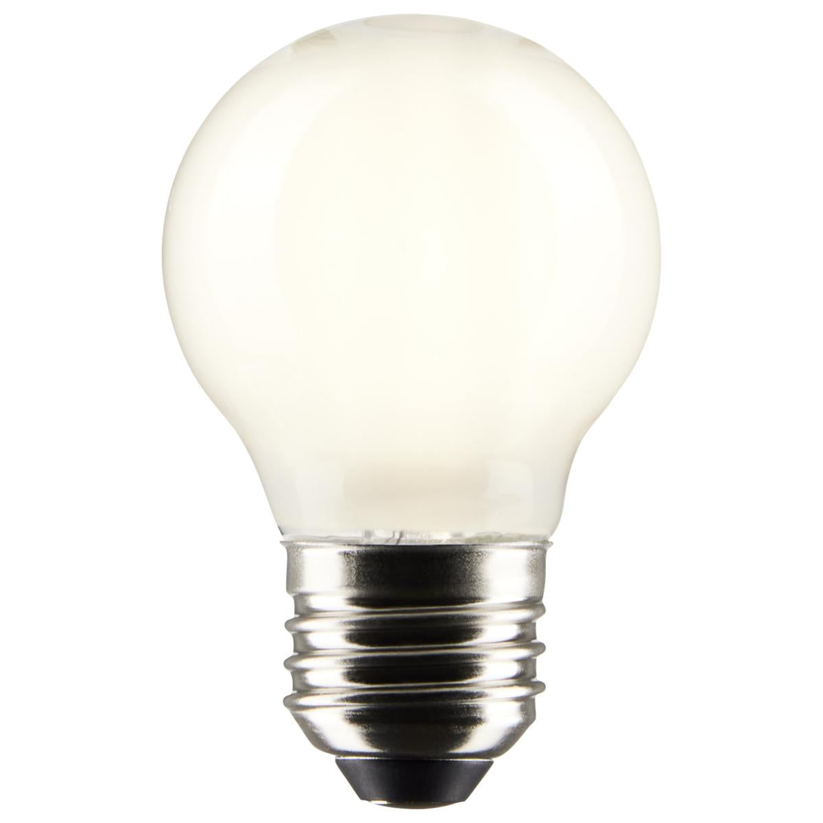 2Pk - Satco 4.5w G16.5 LED E26 Medium Base 5000K 120v White Finish Bulb