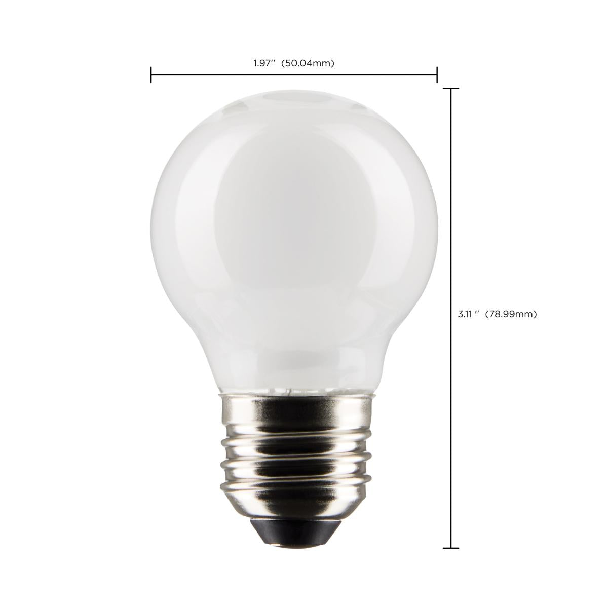 2Pk - Satco 4.5w G16.5 LED E26 Medium Base 5000K 120v White Finish Bulb