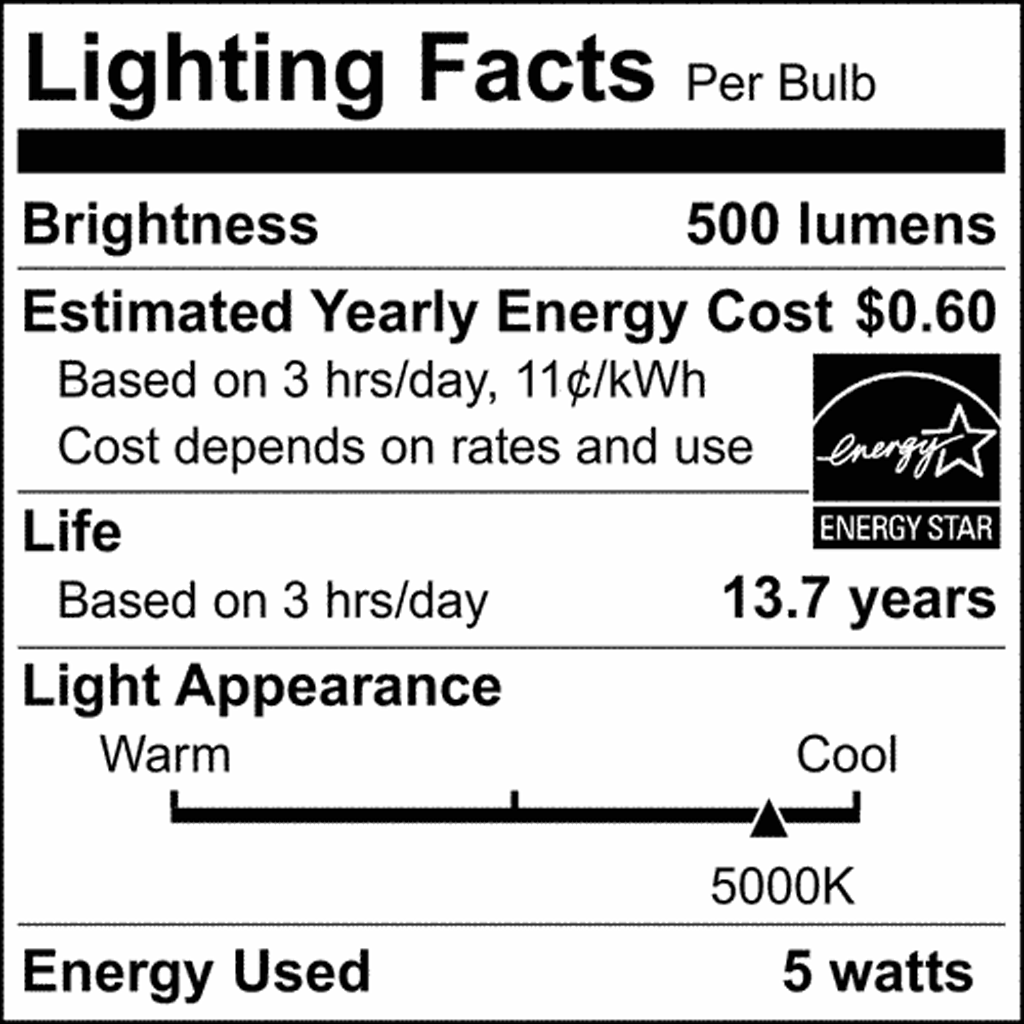 2Pk - Satco 5.5w B11 LED E26 Medium Base 5000K 120v Frosted Finish Bulb