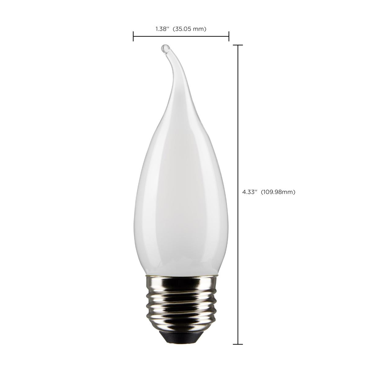 2Pk - Satco 5.5w CA10 LED E26 Medium Base 5000K 120v Frosted Finish Bulb
