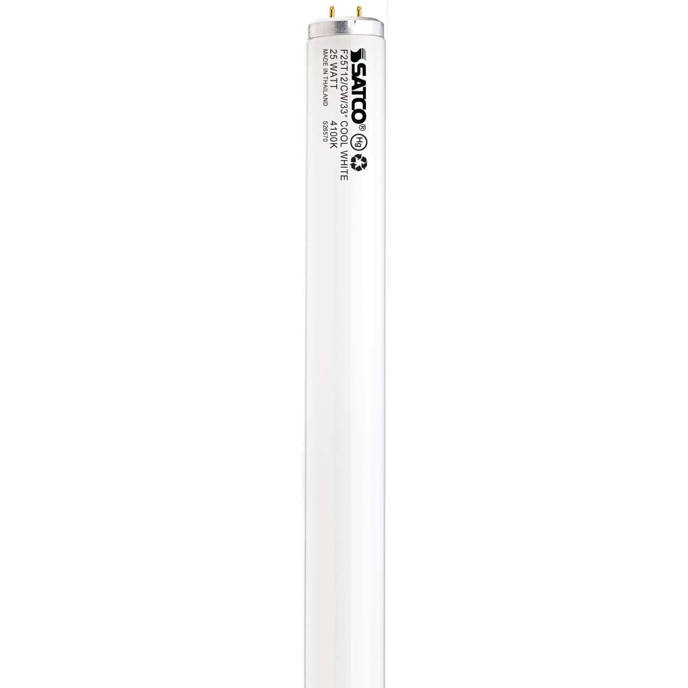 30PK - Satco 25w 33-in T12 Medium Bi-pin G13 Base Fluorescent Tube