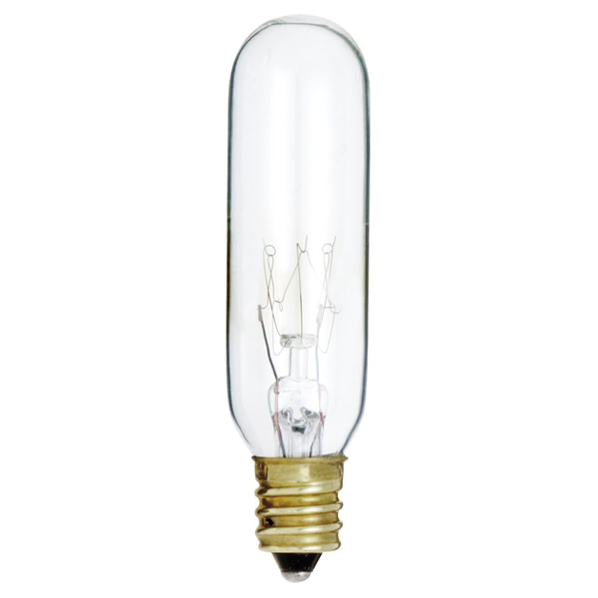 Satco 25w Incandescent T6 180Lm E12 Candelabra base 120v Clear Finish Bulb