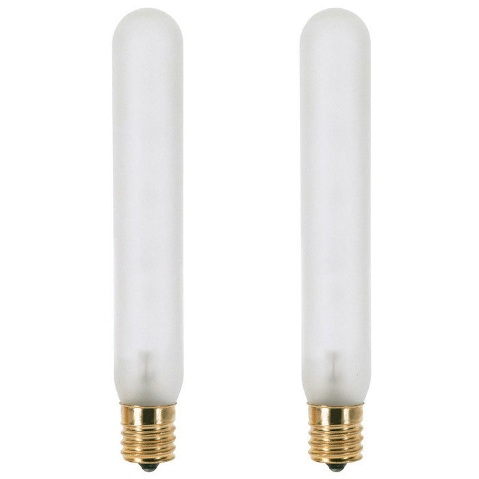 2 Pk - Satco S3715 15W Frost Slimline Picture E12 Candelabra Base bulbs