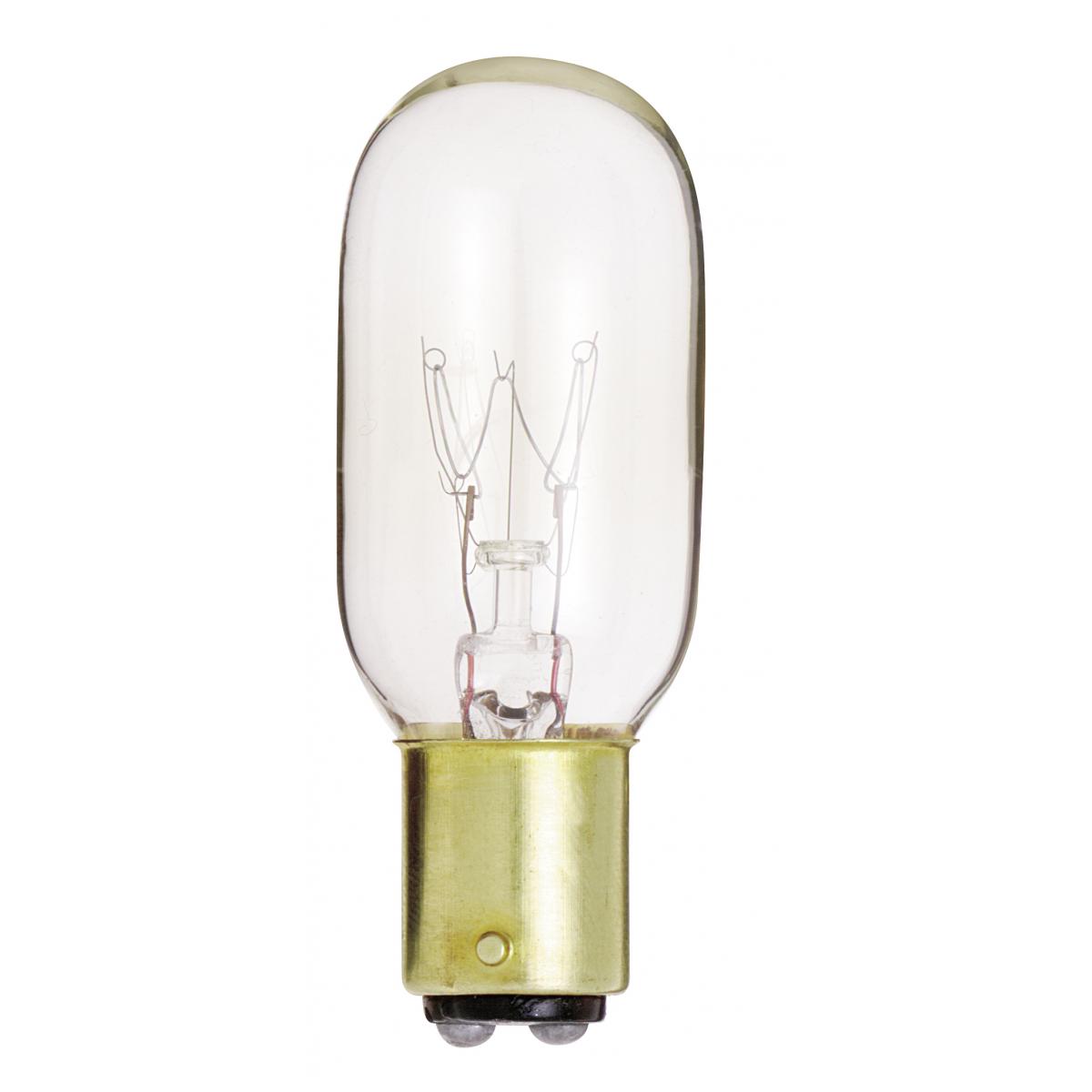 Satco 15w T7 Incandescent 95Lm BA15d DC Bay base 130v Clear Bulb