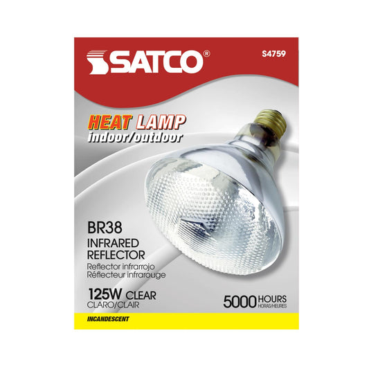 Satco 125w BR38 Incandescent Clear Heat Medium Base 120v Bulb