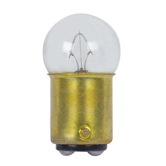 Satco 9w G5.75 miniature BA15d Bayonet Double Contact base 13v Clear Bulb