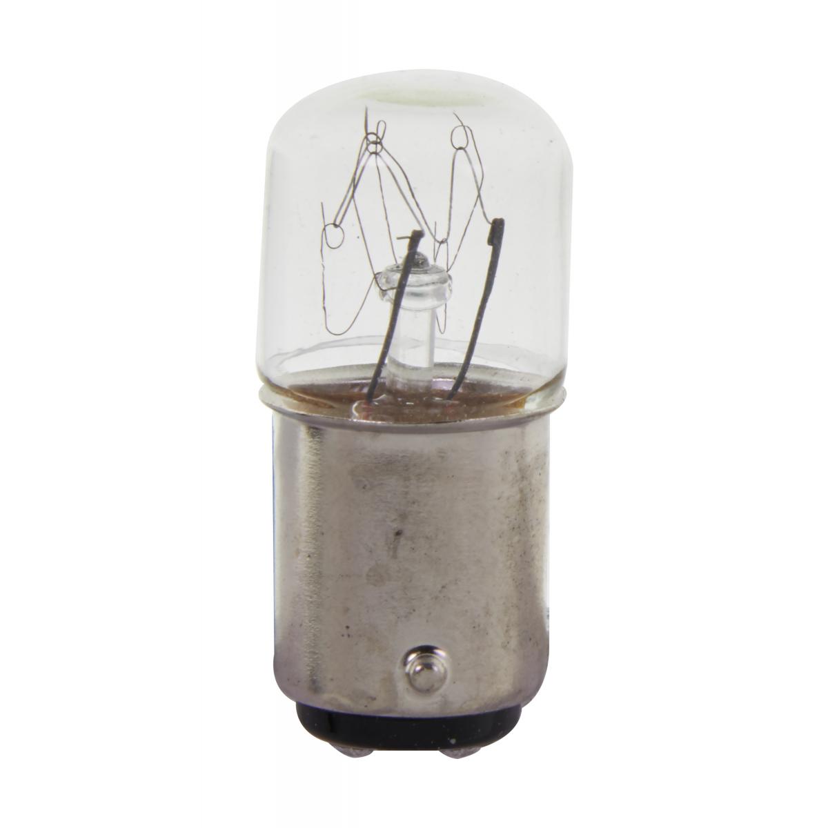 Satco 10w T6 miniature BA15d Double Contact Bayonet base 140v Clear Bulb