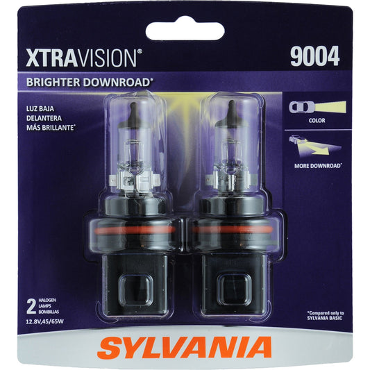 2-PK SYLVANIA 9004 XtraVision Halogen Headlight Bulb