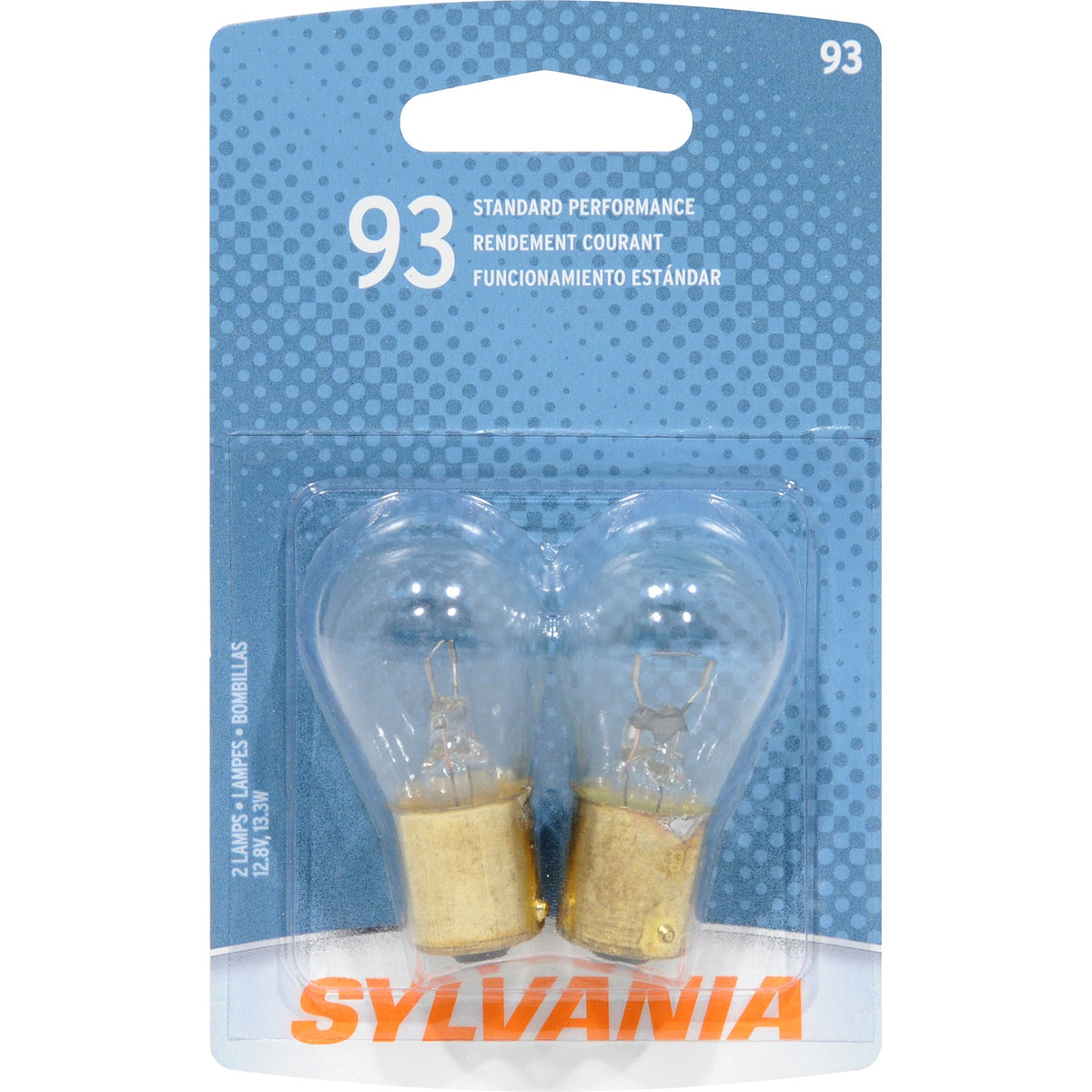 2-PK SYLVANIA 93 Standard Automotive Light Bulb